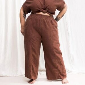 NWT Elizabeth Suzann Clyde culottes xl cedar linen